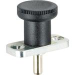 インデックス・ボルト、カラー付/ホールド機構付/ステンレス鋼1.4305(SUS303相当)、ニッケルメッキ Roemheld Halder(ロームヘルド・ハルダー)