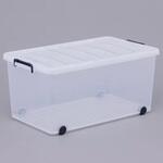 440x740x350mm 収納ケース(バックル付/クリアー) エスコ