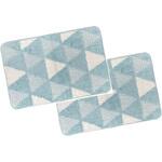 6775 ふわっふわ!マイクロファイバーバスマット アキュエ 40×60cm ブルー 2枚入 マルナカ