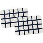 6774 ふわっふわ!マイクロファイバーバスマット ブラン 40×60cm ネイビー 2枚入 マルナカ