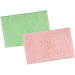 6759 ふわっふわ!マイクロファイバーバスマット シンフォニ 45×60cm ピンク&グリーン 2枚入 マルナカ