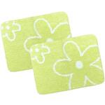 6768 ふわっふわ!マイクロファイバーバスマット カトリーヌ 45×60cm グリーン 2枚入 マルナカ