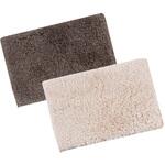 6758 ふわっふわ!マイクロファイバーバスマット シンフォニ 45×60cm ブラウン&ベージュ 2枚入 マルナカ