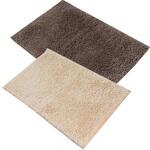 6765 ふわっふわ!マイクロファイバーバスマット シンフォニ 50×80cm ブラウン&ベージュ 2枚入 マルナカ