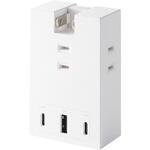 電源タップ 3個口 2P 直挿し USB付 (コンセント×3 Type C×2 USB A×1) コンパクト 雷ガード ほこり防止シャッター エレコム