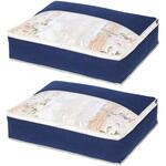 羽毛布団を小さく収納するケース 紺 2枚組 アストロ