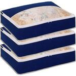 羽毛布団を小さく収納するケース 紺 3枚組 アストロ