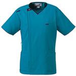 7051SC-11 メンズニットスクラブ ジップスクラブ ターコイズ×ダークネイビー 7051SC-11シリーズ フォーク