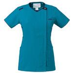 7050SC-11 レディスニットスクラブ ジップスクラブ ターコイズ×ダークネイビー 7050SC-11シリーズ フォーク