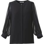 ENJOYNoir NSB078 FLUFFY TOPS 袖シフォンブラウス(八分袖) カーシーカシマ