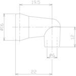 1/4"クーラントノズル 90°ノズル グレー 日機