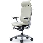 コンテッサセコンダ、固定肘、固定ヘッド、背座革、ハンガー無、ランバー無、ブラックB、ポリッシュ、脚ポリッシュ、ウレタン オカムラ(岡村製作所)