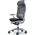 コンテッサセコンダ、固定肘、固定ヘッド、座クッション、ハンガー付、ランバー無、ホワイトB、ポリッシュ、脚ポリッシュ、ウレタン オカムラ(岡村製作所)