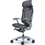 コンテッサセコンダ、固定肘、固定ヘッド、座メッシュ、ハンガー無、ランバー無、グレーB、シルバー、脚シルバー、ウレタン オカムラ(岡村製作所)