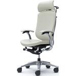 コンテッサセコンダ、固定肘、固定ヘッド、背座革、ハンガー付、ランバー無、ブラックB、ポリッシュ、脚ポリッシュ、ウレタン オカムラ(岡村製作所)