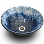 016-33 手洗い鉢 青白窯変(あおしろようへん) 利休信楽