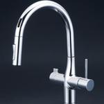 ビルトイン浄水器用シングルシャワー付混合栓(センサー)撥水 KM6091SCEC KVK