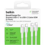 CAB024FQ1MWH2PK BoostCharge Pro USB-C to USB-C 編組ケーブル 60W 1M ホワイト 2本セット BELKIN(ベルキン)