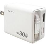 AKJ-30PDR リール式USB-Cケーブル内蔵コンセント充電器 エアージェイ