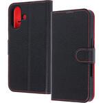RT-P52ELC1/BR iPhone 17 手帳型レザーケース シンプル マグネット / ブラック/レッド レイ・アウト