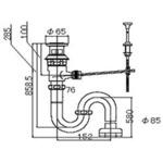 金属配管 床出し用Sトラップ TOSTEM(LIXIL)