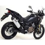73823A2Y HONDA CRF 1000 L AFRICA TWIN16-17 MAXI OVAL ALUMINIUM SIL. WITH CARBON END CAP Gianelli exhaust (ジャネリエキゾースト)