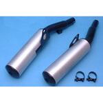デュアルマフラー Cylindrical Ø; 100 ブラック + アルミニウム Marving Exhaust (マービングエキゾースト)