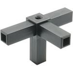 A-4W-H Alframe(アルフレーム)16mmアルミフレーム用ジョイント 4方向(ホール付) ADF