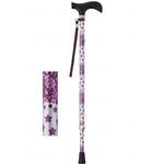 9714 夢ライフステッキ 柄杖伸縮型(スリムタイプ)/シルバーフローラル/ギフトボックス仕様 ウェルファン