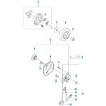 ゼノア エンジンチェーンソー GZ360 部品 クラッチおよびオイルポンプ ゼノア