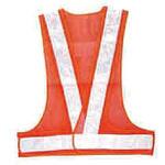 ポリス型反射ベスト オレンジメッシュ×シルバープリズム反射 ウィスタリア