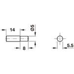 282.42.702 棚ダボ 木製棚用 差し込み 下穴Φ5mm スチール ハーフェレ
