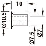 木製棚用 スリーブ 差込下穴Φ7.5mm スチール ハーフェレ