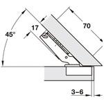329.09.600 デュオマティック120°-45°コーナーヒンジ ハーフェレ