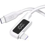 CIO-SLL-SC-CC1-WH ディスプレイ表示付き L字型シリコンケーブル CtoC 100W 1m ホワイト CIO