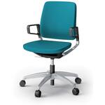 レヴィチェア ローバック 樹脂肘 アルミミラー脚 ウレタンキャスター PV張地<配送時組立サービス付> イトーキ