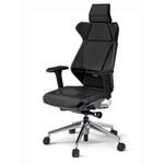 フリップフラップチェア エクストラハイバック 可動肘 ランバーサポート付 ビニールレザーDG アルミミラー脚 ウレタンキャスター<配送時組立サービス付> イトーキ