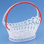 8Y502900WH 唐草篭(中)紅白 白 サンコー(三甲)