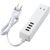 MOT-U10-2306WH 電源タップ 延長コード 2個口 2P USB付 (コンセント×2 USB A×4 合計3.4A) ほこり防止シャッター USBタップ エレコム 46283458 MOT-U10-2306WH 電源タップ 延長コード 2個口 2P USB付 (コンセント×2 USB A×4 合計3.4A) ほこり防止シャッター USBタップ エレコム 46283458