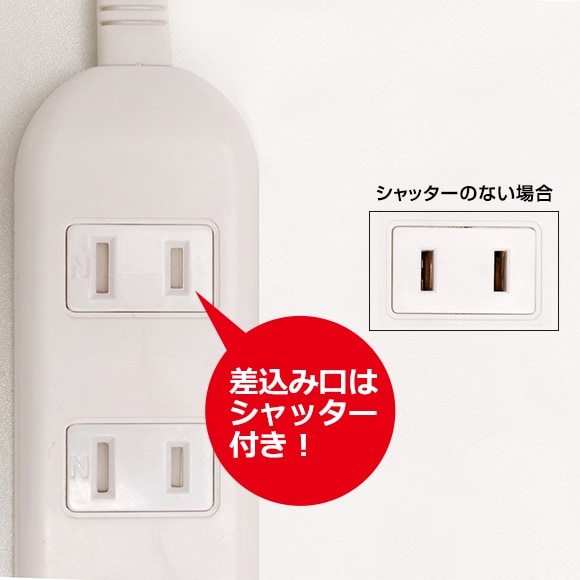 差し込み口はシャッター付き!