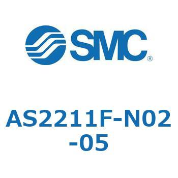 標準タイプスピードコントローラ金属エルボタイプ AS(AS2211～) SMC