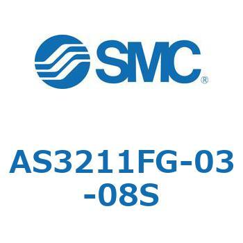 標準タイプスピードコントローラ金属エルボタイプ (AS321～) SMC