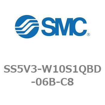 5ポートソレノイドバルブ用マニホールドベース SV3000シリーズ SS5V3-W10S1QBD SMC