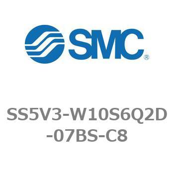 5ポートソレノイドバルブ用マニホールドベース SV3000シリーズ SS5V3-W10S6Q2D SMC