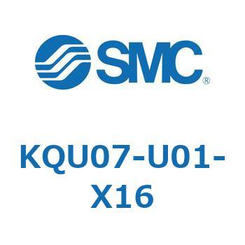 KQU07-U01-X16 KQ2 Series(KQU07-～) SMC 適合チューブ外径Φ1/4" 1袋(10個)