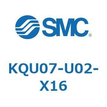 KQU07-U02-X16 KQ2 Series(KQU07-～) SMC 適合チューブ外径Φ1/4" 1袋(10個)