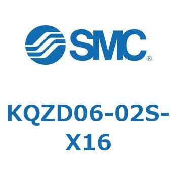 KQZD06-02S-X16 KQ2 Series(KQZD～) SMC 適合チューブ外径6mm 1袋(10個)