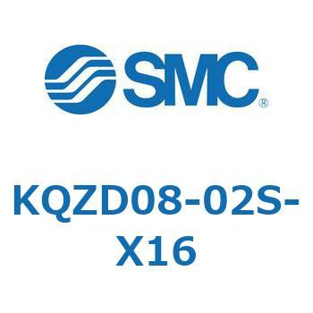 KQZD08-02S-X16 KQ2 Series(KQZD～) SMC 適合チューブ外径8mm 1袋(10個)