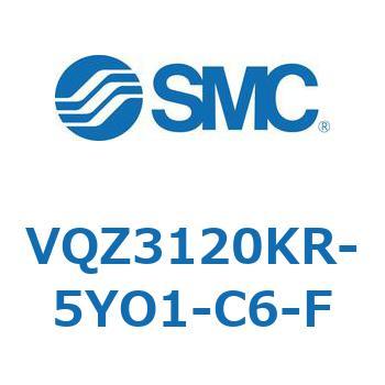 VQZ3120KR-5YO1-C6-F V Series(VQZ3120KR) SMC 5ポート 空気用 2位置シングル (YO)DIN形ターミナルコネクタなし ブラケット付