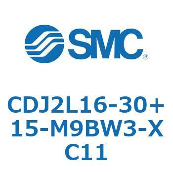 CDJ2L16-30+15-M9BW3-XC11 エアシリンダ 軸方向フート形 CDJ2L16-30 SMC 51893913